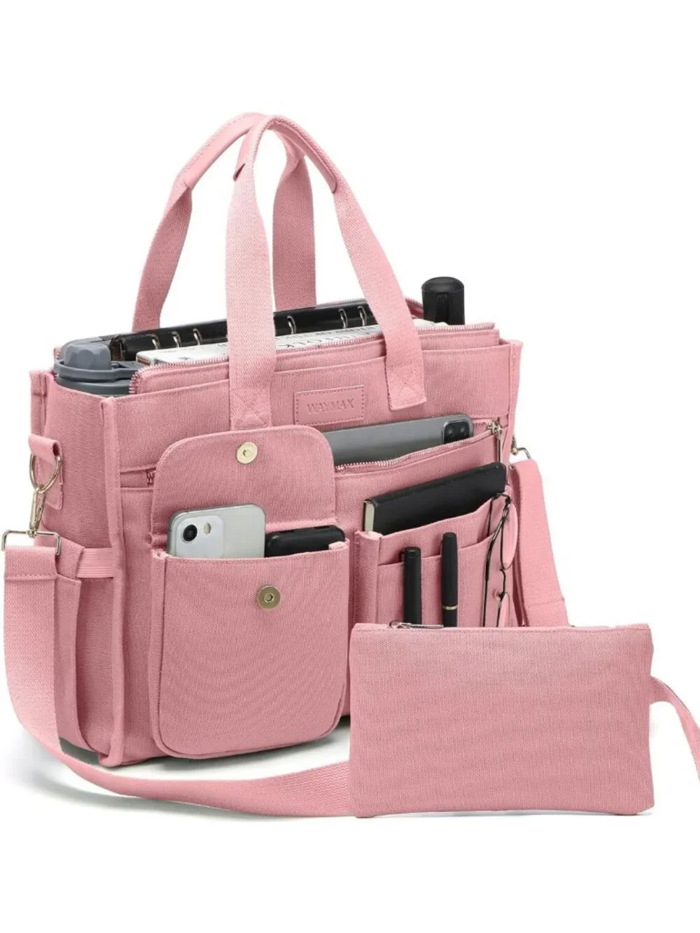 Spacious Canvas Tote Bag Set for Women - Stylish Work, Travel & College Handbags